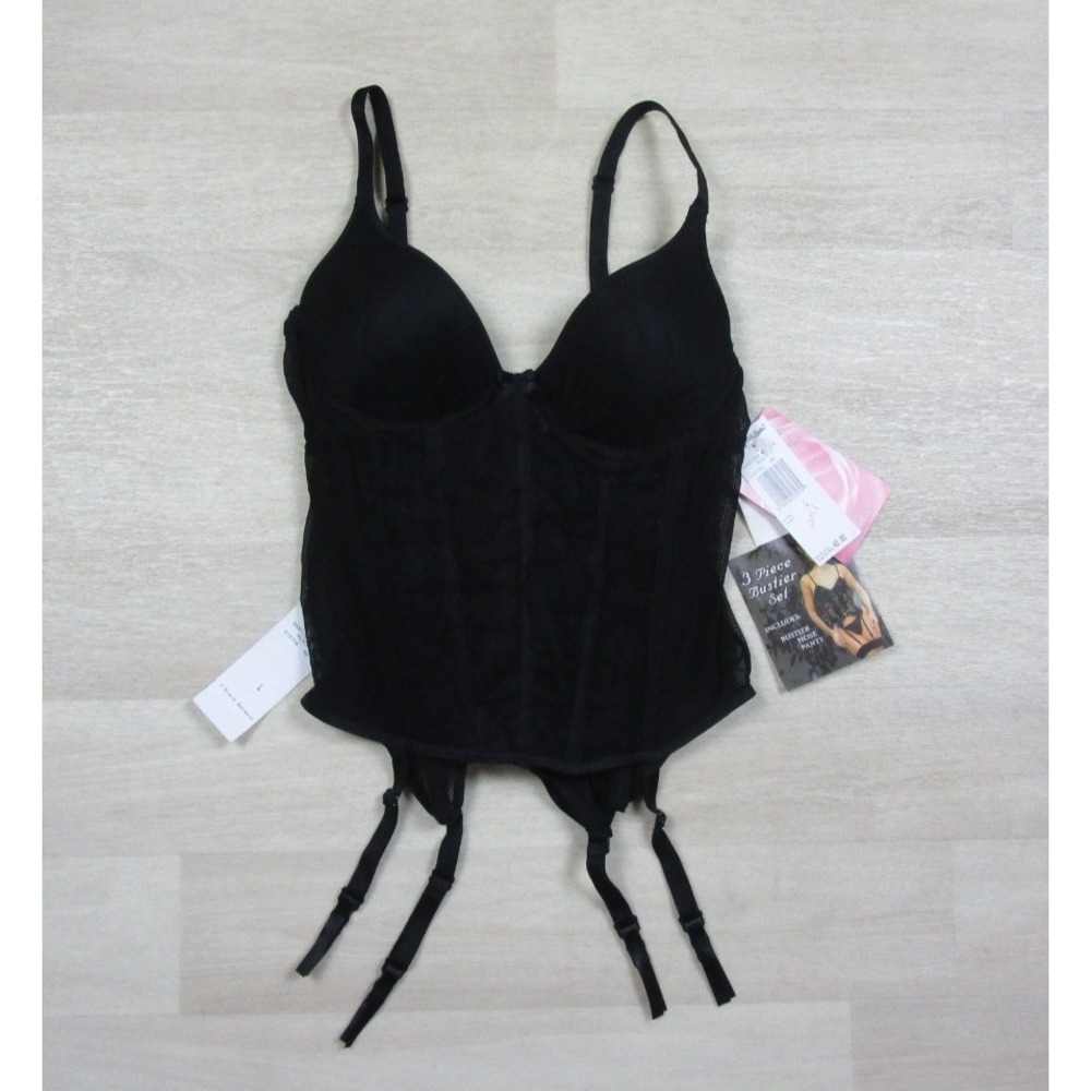 NWT Vintage Seductive Wear Cinema Etoile Bustier (L) Lingerie 3pc Set Whimsigoth